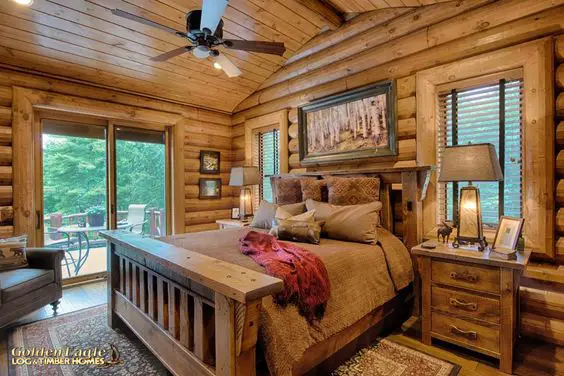 Feather log cabin
