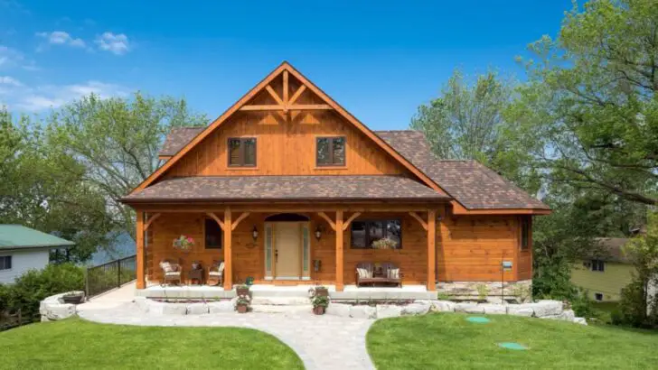 Stunning Log Cabin With A Beautiful Interior And Enchanting