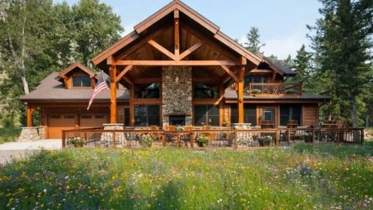 Charming Log Cabin With A Modern Feel Is Being Shown Off At Rock Creek.