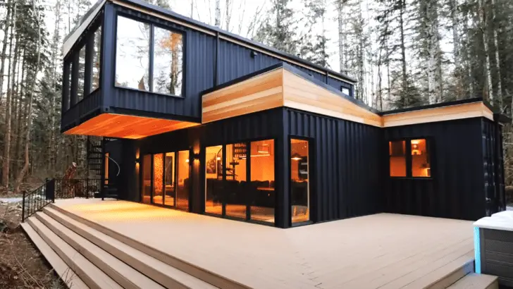 Fly Into This Huge 5 Unit Shipping Container House By Helicopter!