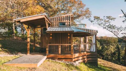 Fantastic Tiny Cabin Roof Top Deck! | Touring The Little River Tiny House!