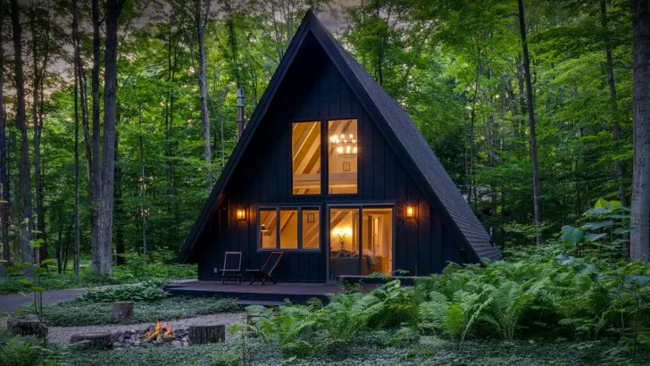 Amazing A-Frame Cabin With A Lovely Layout And Charming