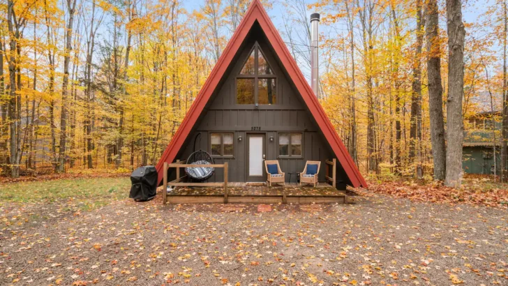 Experience The Magic Of Fall In Our Picture-Perfect A-Frame Cabin