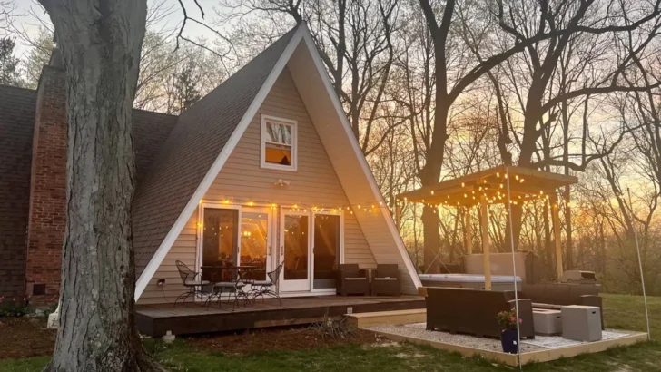 Unplug And Unwind In The Tranquil Ambiance Of Our A-Frame Cabin