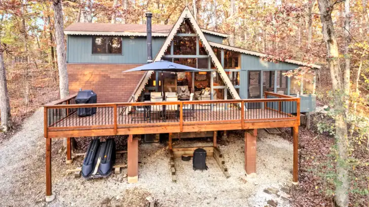 Cozy A-Frame Cabin Nestled In The Woods Perfect For A Peaceful Getaway