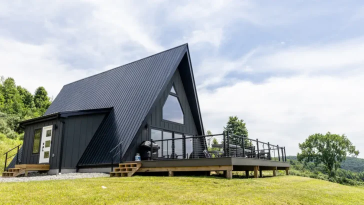 Experience The Charm Of A-Frame Cabin Surrounded By Breathtaking Views