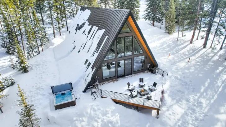 Experience Mountain Luxury In This Stylish A-Frame Cabin Retreat