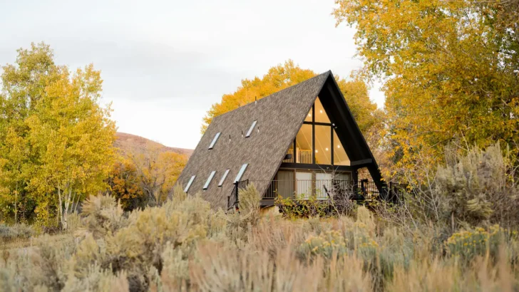 Wonderful A-Frame Cabin With Beautiful Interior Design And Magical