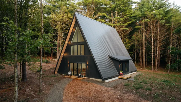 Experience Serenity In This A-Frame Cabin And Charming