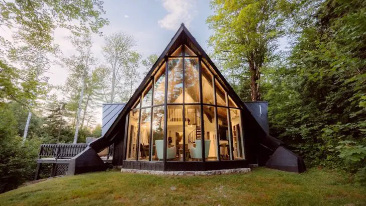 Embrace The Tranquility Of Nature In This Architecturally Stunning A-Frame Cabin