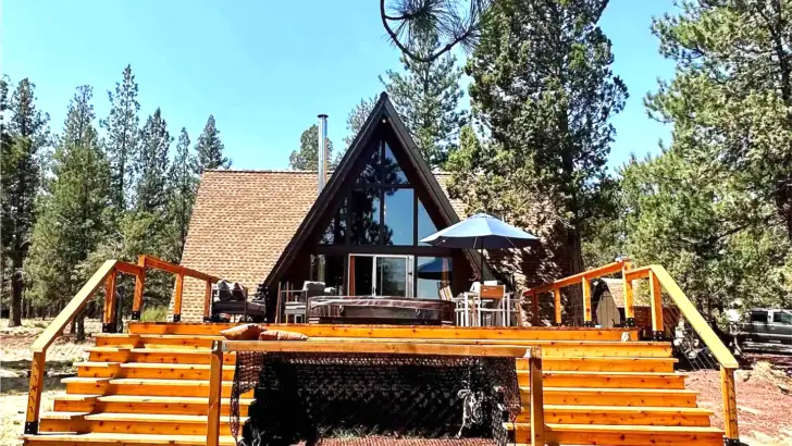 Escape To The Woods And Unwind In This Cozy, Light-Filled A-Frame Cabin