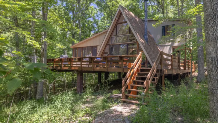 Wake Up To Breathtaking Views From Your Cozy A-Frame Cabin