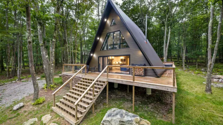 Find Your Escape In This Modern A-Frame Cabin Nestled In The Heart Of Nature