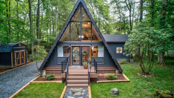 Unwind And Reconnect In The Tranquility Of Our Cozy A-Frame Cabin Retreat