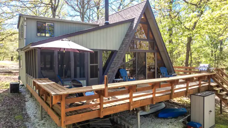 Discover Tranquility And Relaxation In This Picturesque A-Frame Cabin