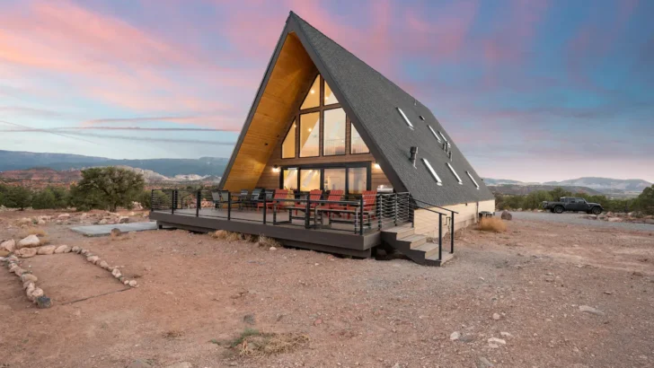 Experience Luxury A-Frame Cabin And Tranquility In This Stunning Desert Retreat