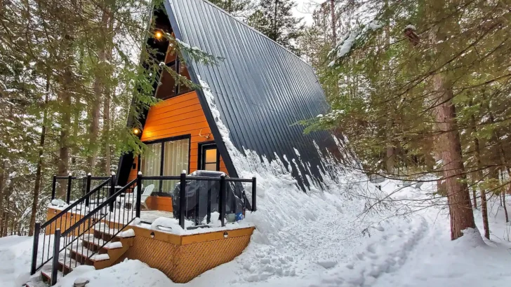 Escape To This Modern A-Frame Cabin For A Peaceful Getaway Surrounded By Nature