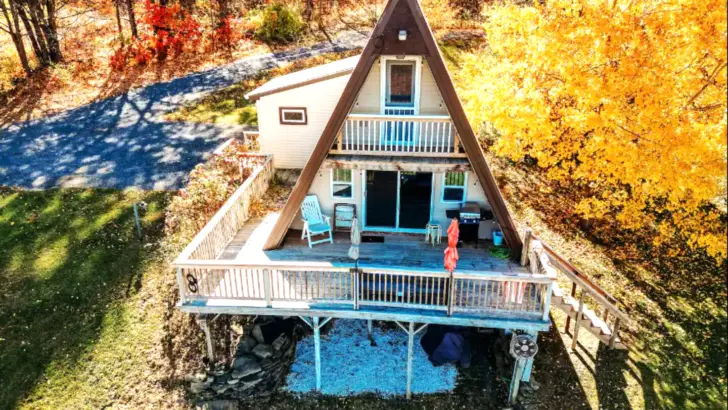 Beautiful Views From This Roomy A-Frame Cabin With Charming