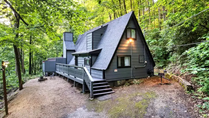 Gorgeously Designed And Charming Modern Rustic A-Frame Cabin