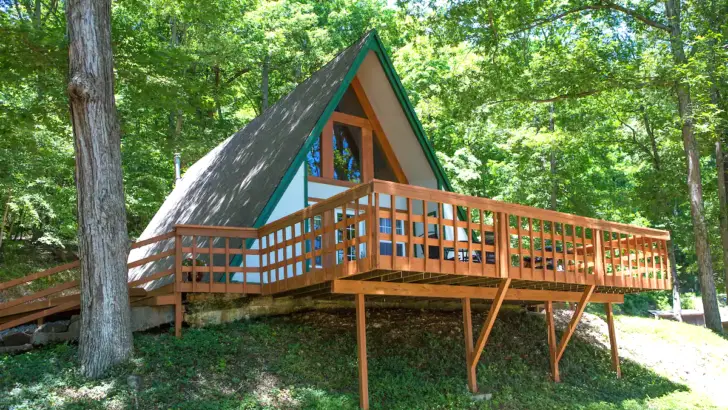 Gorgeous Modern A-Frame Cabin Perched On A Hillside With Appealing