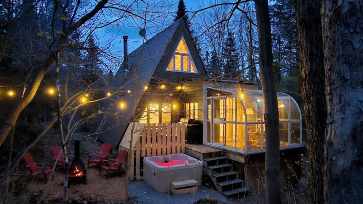 Gorgeous A-Frame Cabin In A Resort Featuring A Charming Interior Design