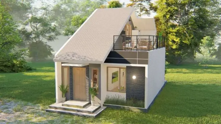 Wonderful Tiny House with Loft Design Ideas 6m x 8m