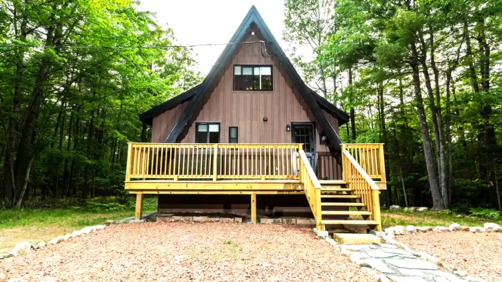 Gorgeous A-Frame Cabin with Stunning Views and Interesting Feature