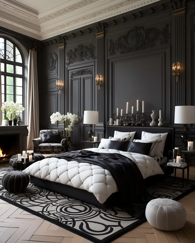 40 Modern Black and White Bedrooms Ideas with Panoramic Views