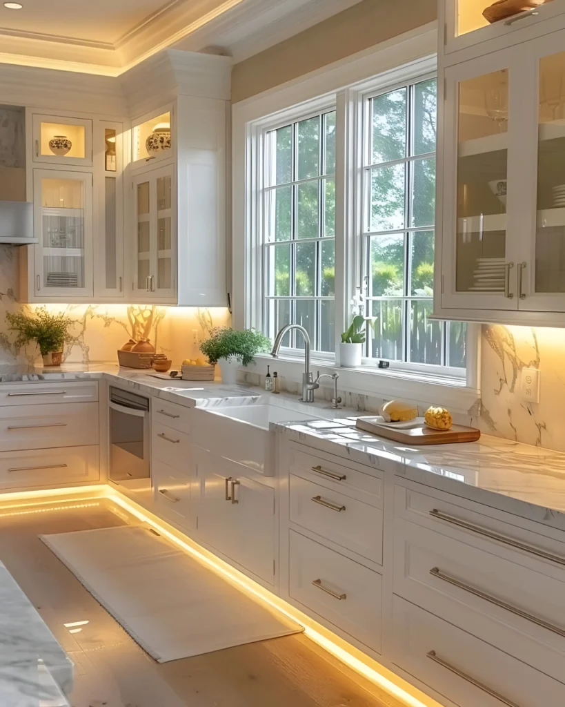 Illuminated Elegance with Warm Accents
The Best 42 Modern Kitchen Design Luxury Ideas for 2025