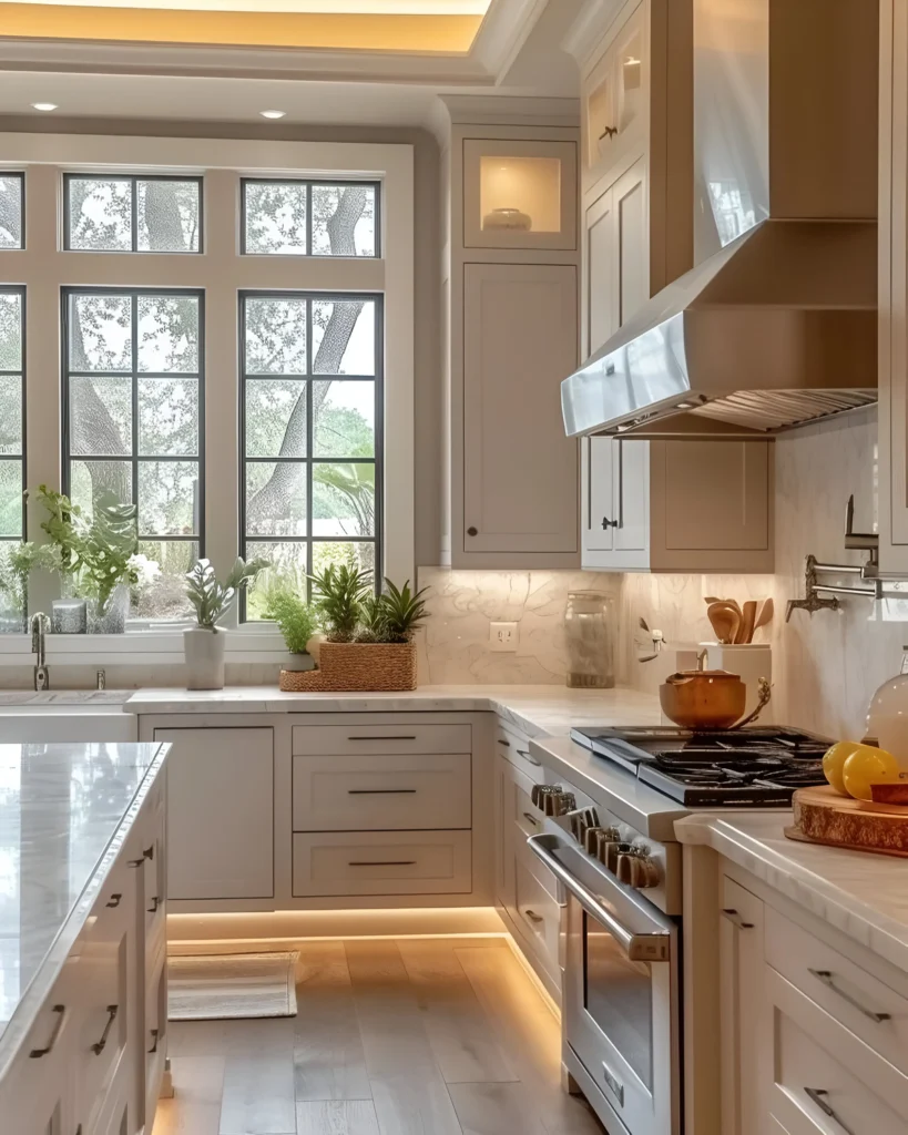 Sunlit Kitchen with Natural Elements