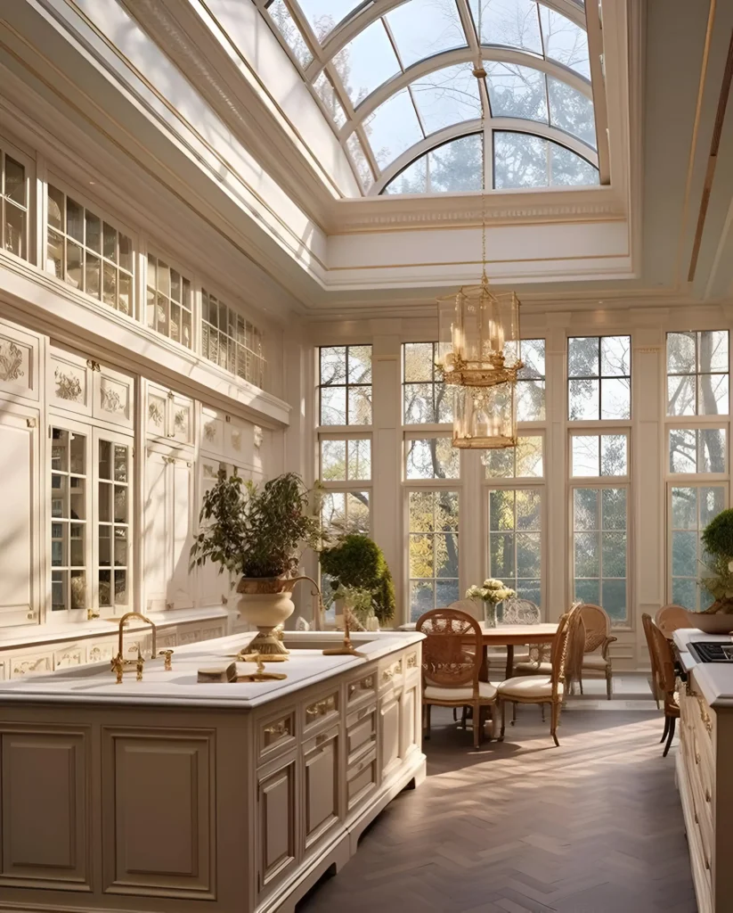 Sunlit Kitchen with Arched Skylight