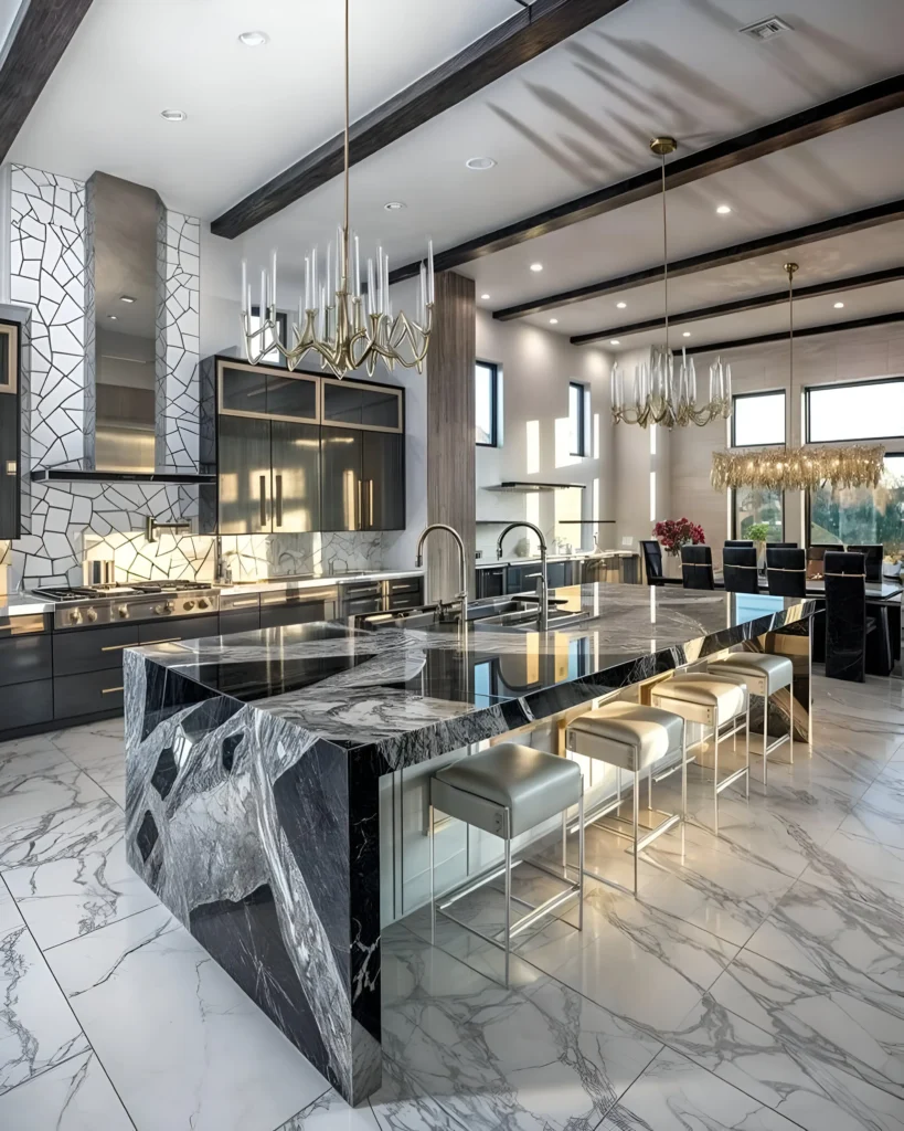 Black and White Marble Elegance
The Best 42 Modern Kitchen Design Luxury Ideas for 2025