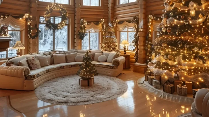 28 Beautiful Log Cabin Interior Christmas Ideas