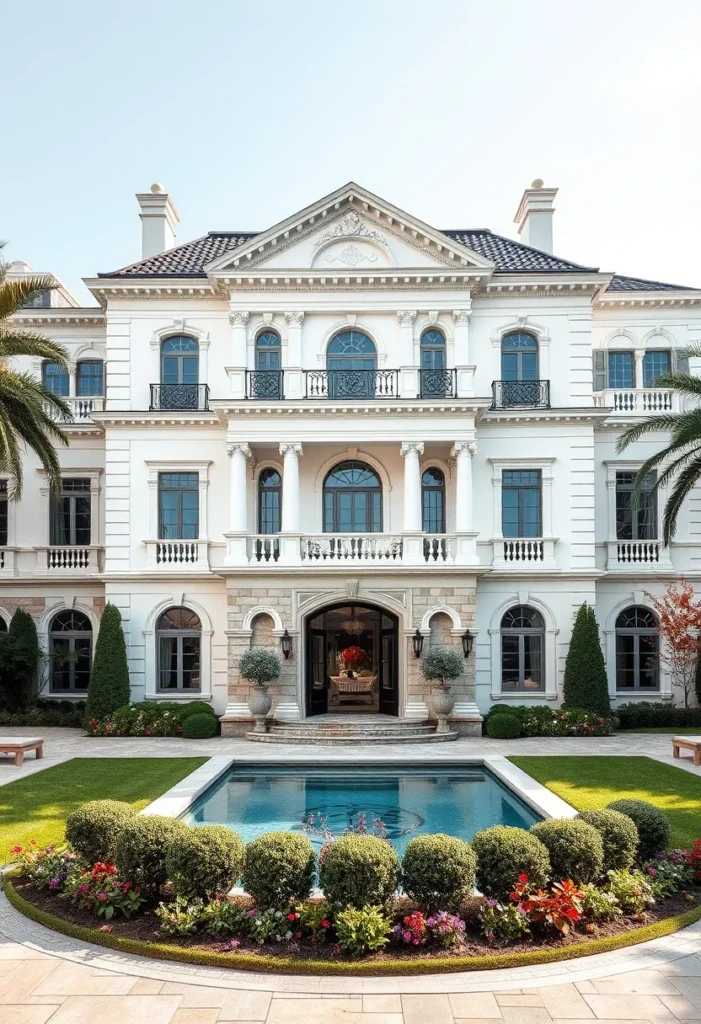 Luxurious Mansion Facades with Pools and Gardens 2