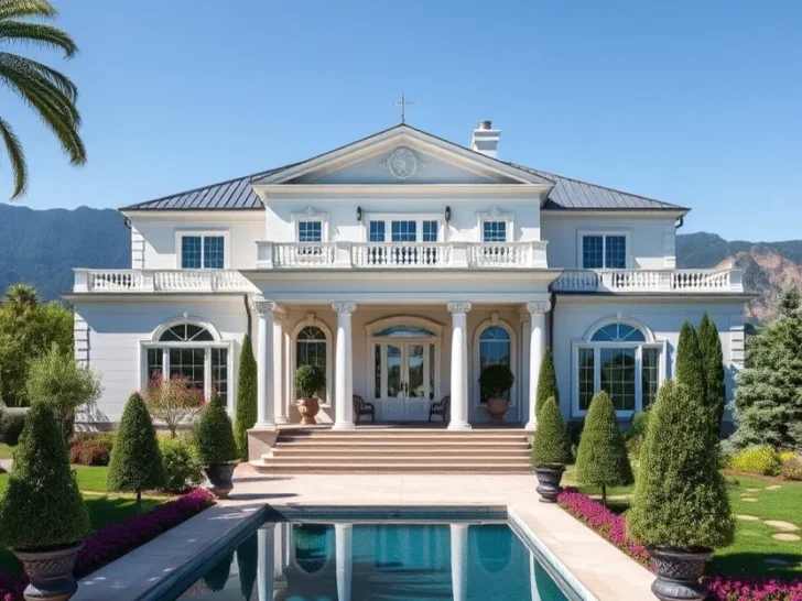 35 Luxurious Mansion Facades with Beautiful Pools and Gardens