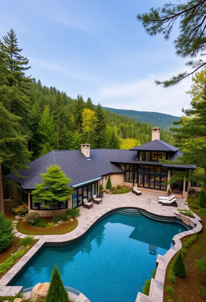 Luxury Mountain Mansion, Pool, Patio, Mountain Views, Forest Surroundings