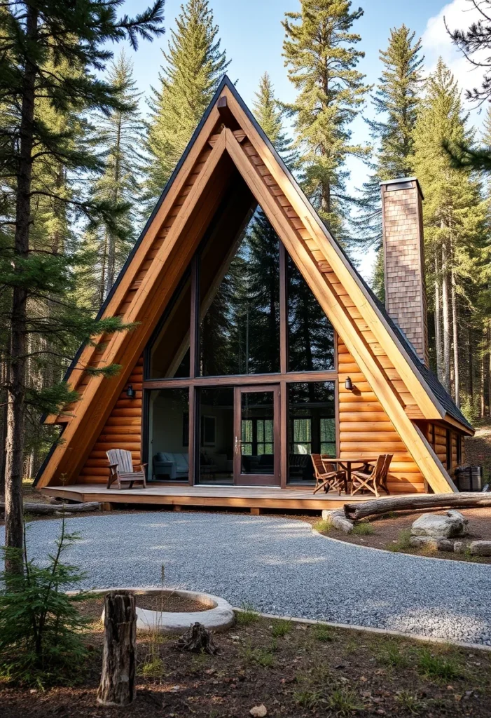 mountain-style A-frame homes