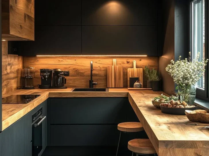 28 Stunning Black and Wood Kitchen Designs You’ll Adore