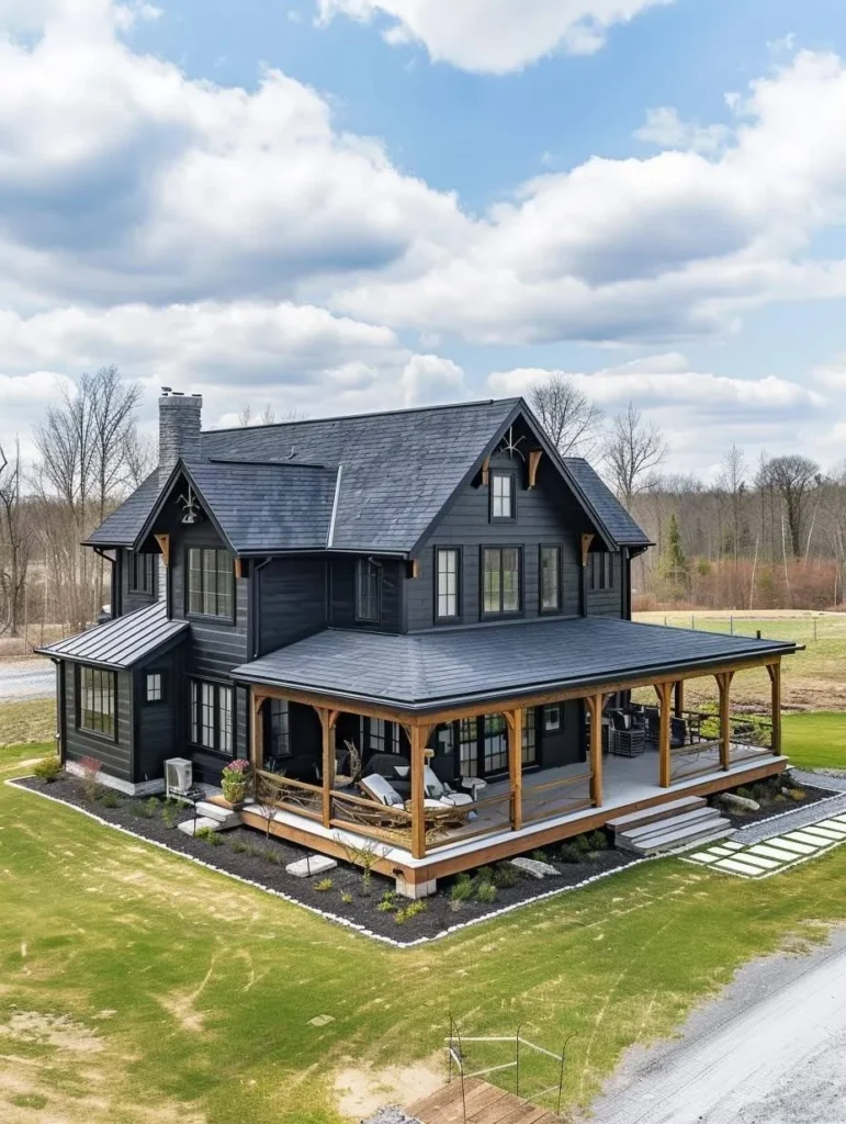 Farmhouse-style home with a wide, welcoming front porch.