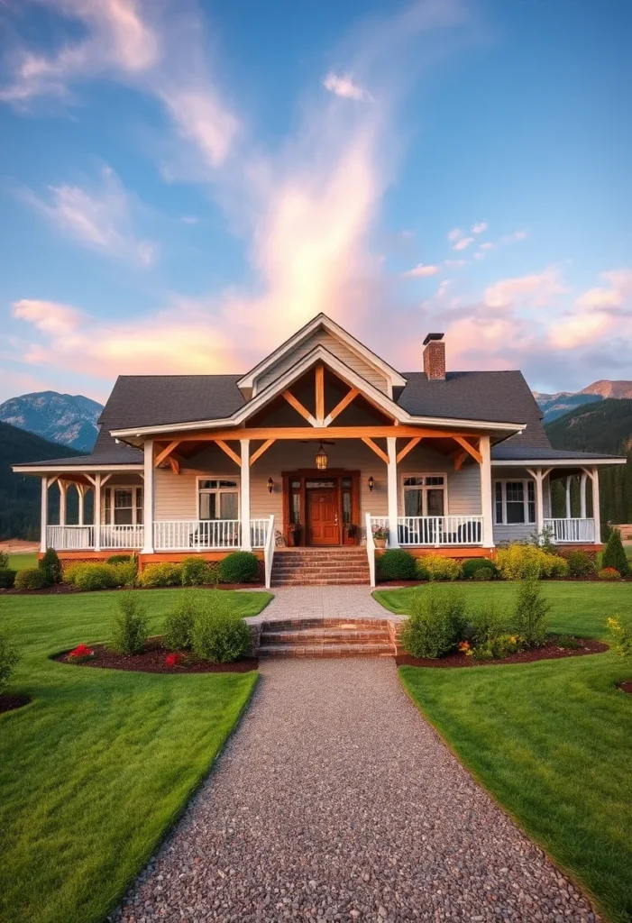 Dreamy Farmhouse Exterior with Wrap-Around Porch