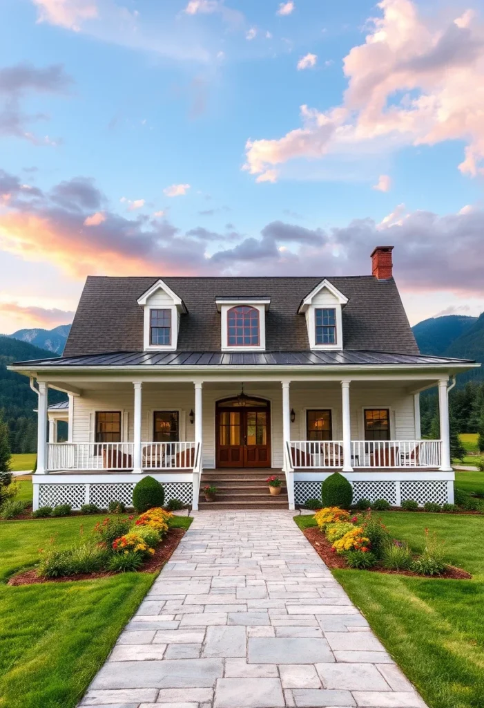 Classic White Dreamy Farmhouse Exterior