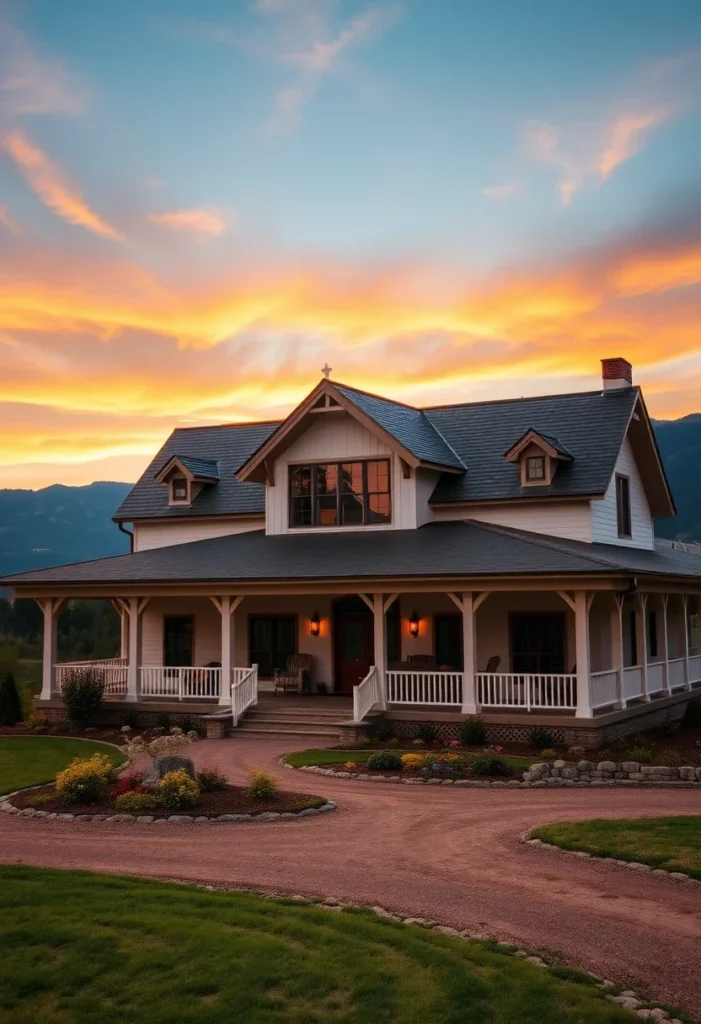 Classic Farmhouse Exterior with White Siding