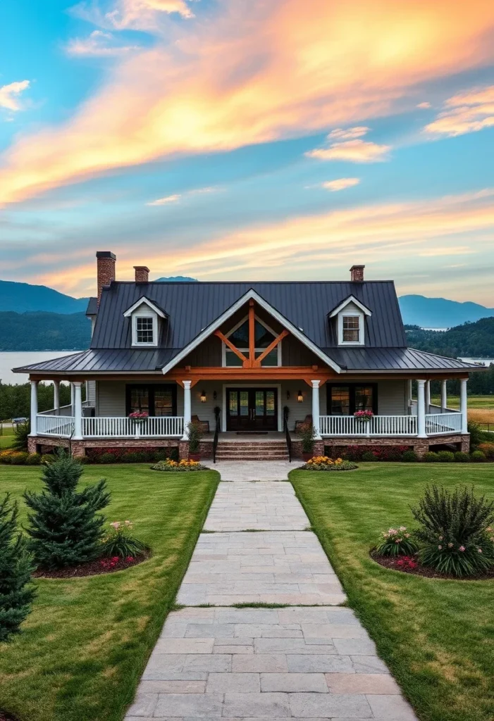 Dreamy Farmhouse with Exposed Beams