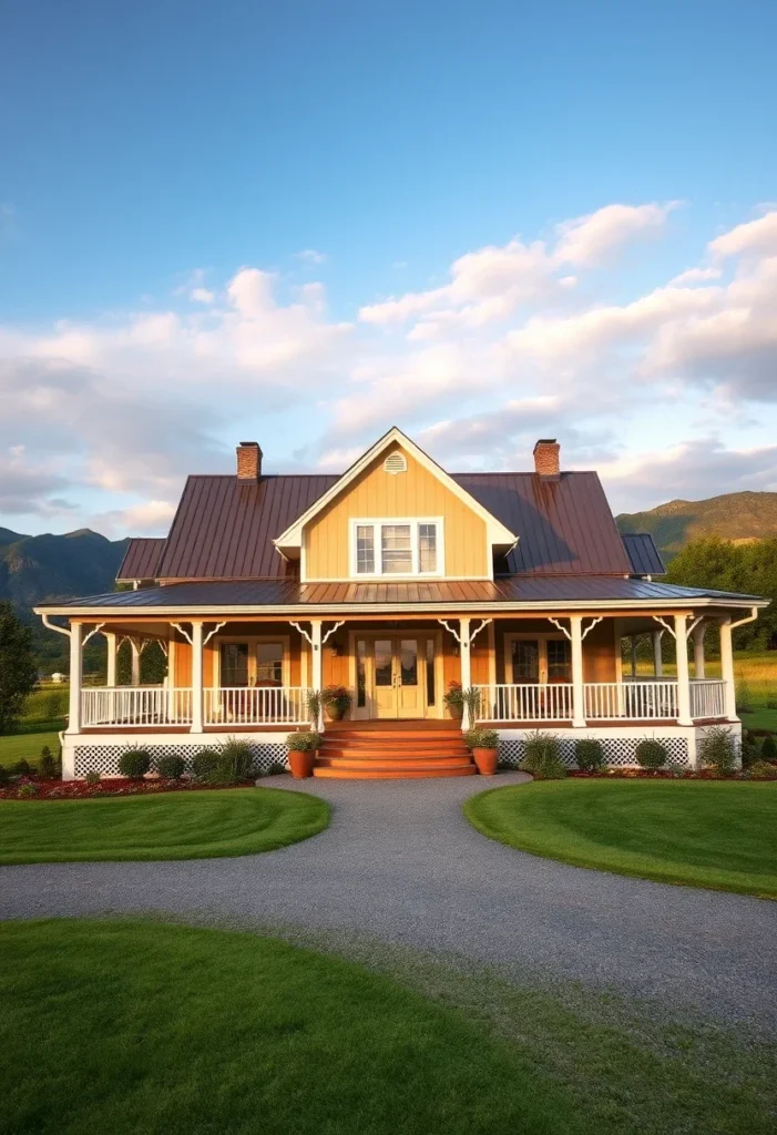 Farmhouse with Porch and Metal Roof