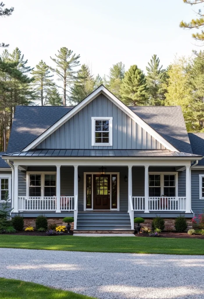 Timeless Craftsman Home Designs featuring board and batten siding and stone accents.