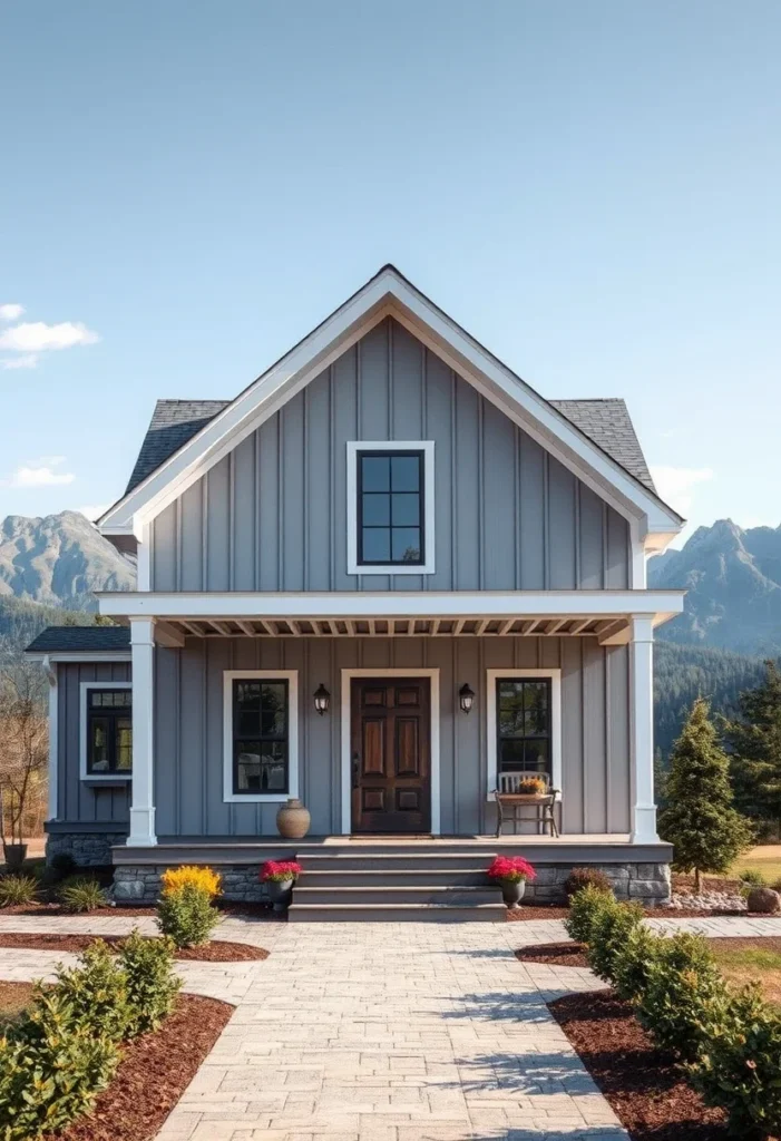 Timeless Craftsman Home Designs showcasing a modern farmhouse elevation with vertical siding.