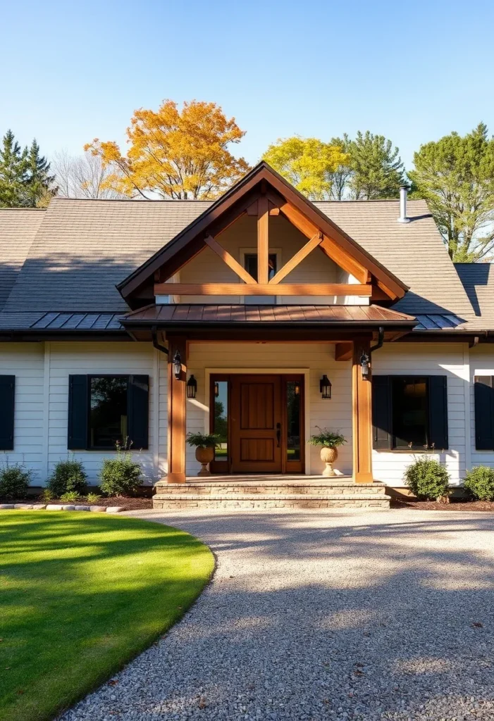 21 Timeless Craftsman Home Designs featuring exposed rafter detail.