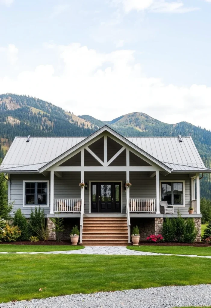 Timeless Craftsman Home Designs with a prominent gable porch and decorative beams.