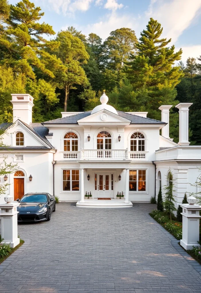 Dream house exterior featuring classical architecture and detailed stonework.