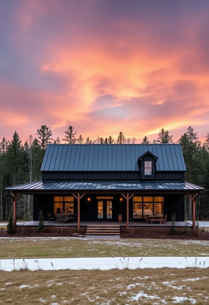 Single Story Dark Modern Farmhouse